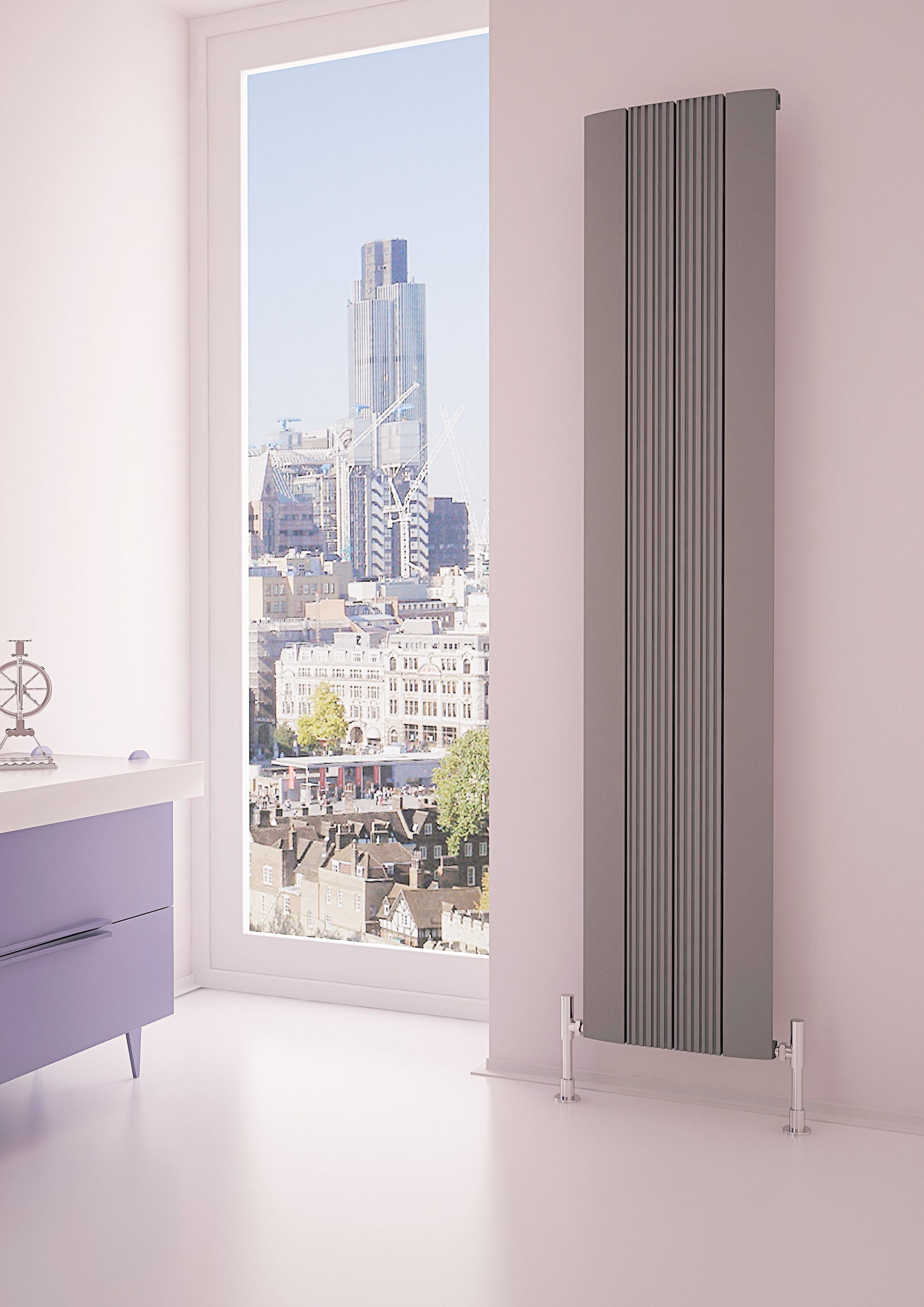 Dune Vertical Aluminium Radiator - 1800mm Tall - Various Colours + Sizes