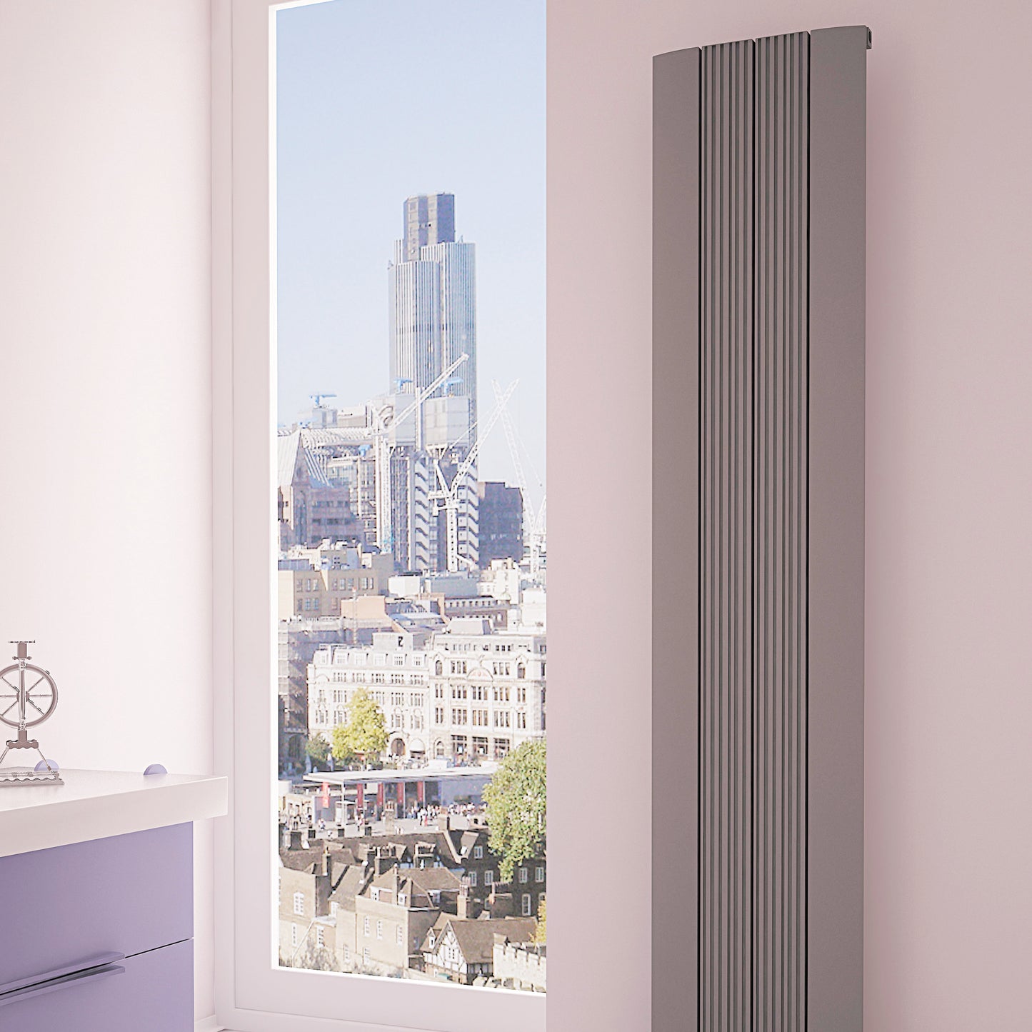 Dune Vertical Aluminium Radiator - 1800mm Tall - Various Colours + Sizes