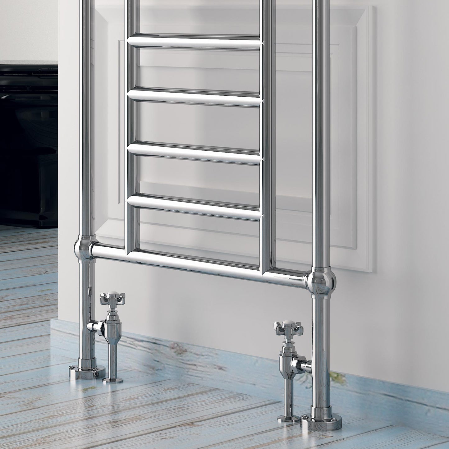 Edward Traditional Heated Towel Rail - 950mm x 650mm - Chrome