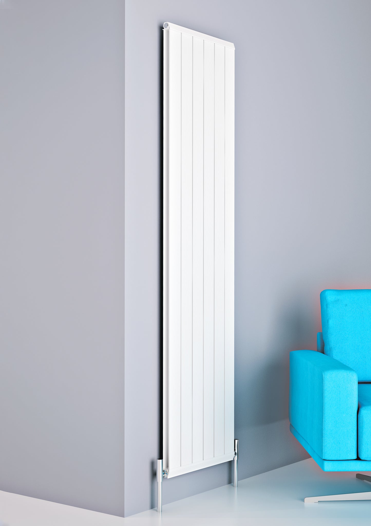 Elite Vertical Aluminium Radiator - 1800mm Tall - White - Various Sizes