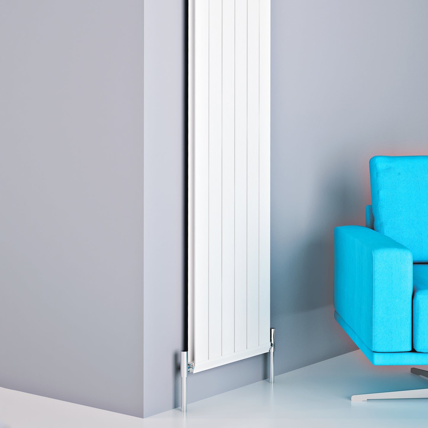 Elite Vertical Aluminium Radiator - 1800mm Tall - White - Various Sizes