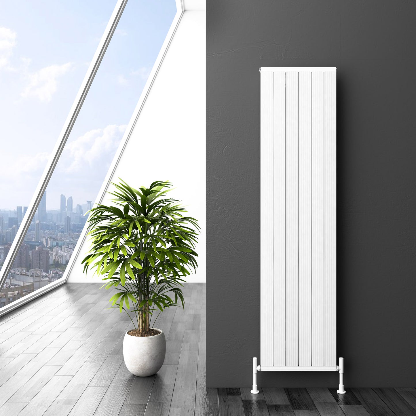 Elite Vertical Aluminium Radiator - 1800mm Tall - White - Various Sizes