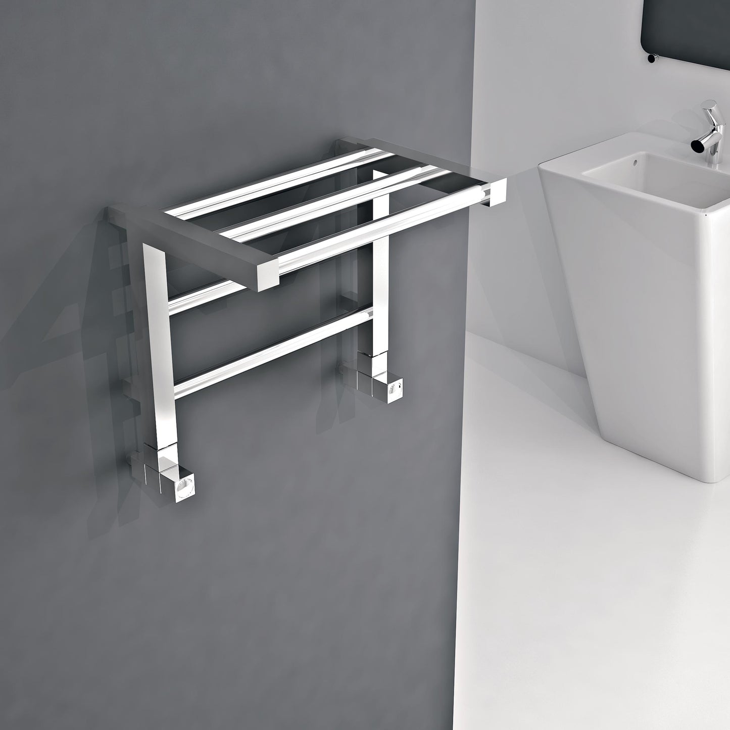 Etage Shelf Towel Rail- 350mm x 500mm - Chrome