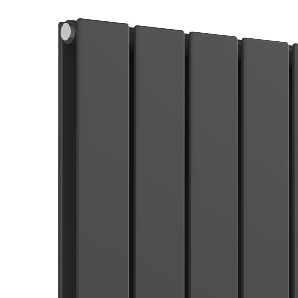 Flat Horizontal Double Radiator - 600mm Tall - Anthracite - Various Sizes