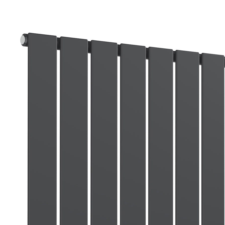 Flat Horizontal Single Radiator - 600mm Tall - Anthracite - Various Sizes