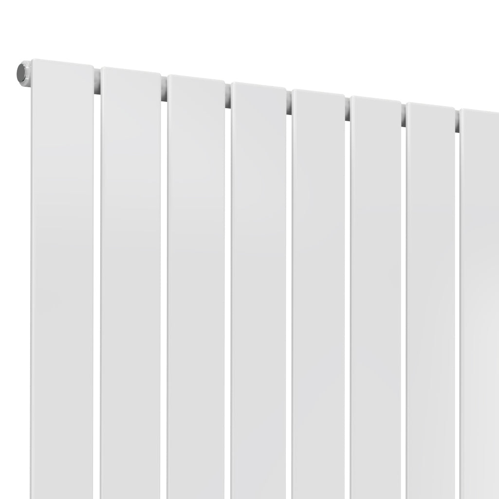 Flat Horizontal Single Radiator - 600mm Tall - White - Various Sizes