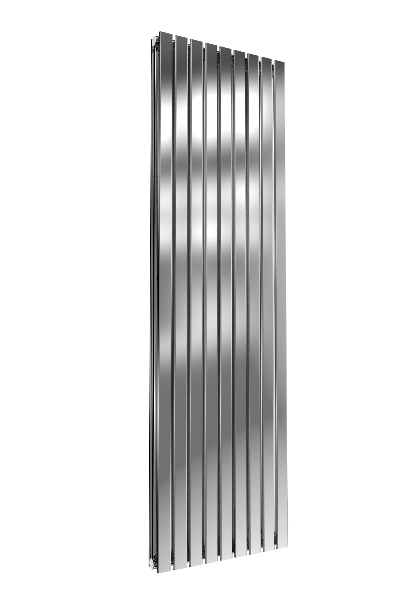Flox Vertical Double Radiator - 1800mm Tall - Polished Stainless Steel - Various Sizes