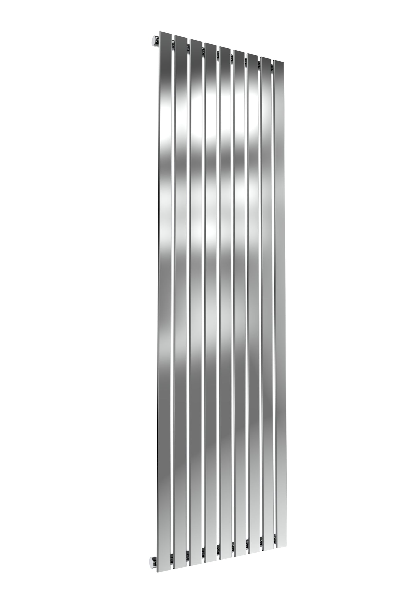Flox Vertical Single Radiator - 1800mm Tall - Polished Stainless Steel - Various Sizes