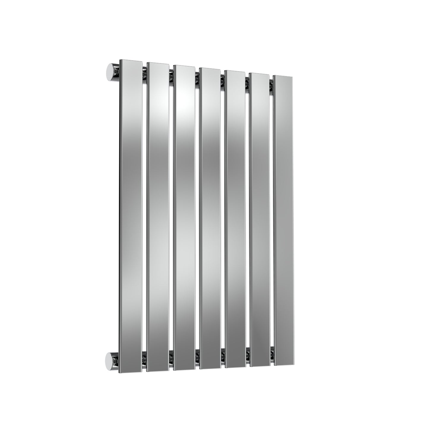 Flox Horizontal Single Radiator - 600mm Tall - Polished Stainless Steel - Various Sizes