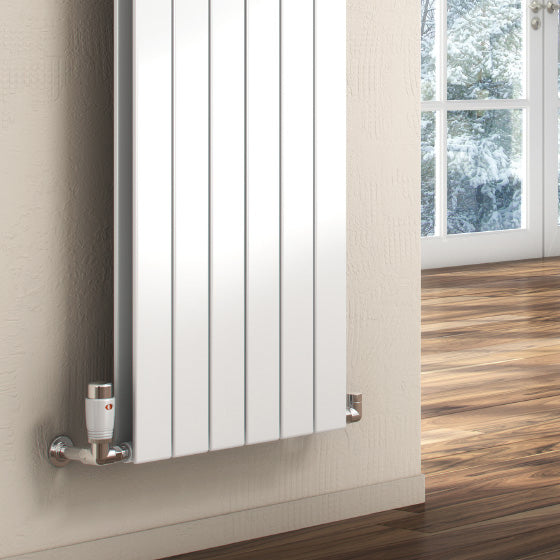 Flat Vertical Double Radiator - Various Sizes - White