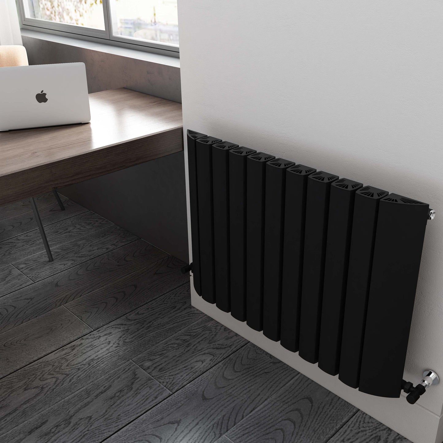 Gaia Horizontal Aluminium Radiator - 600mm Tall - Various Colours + Sizes