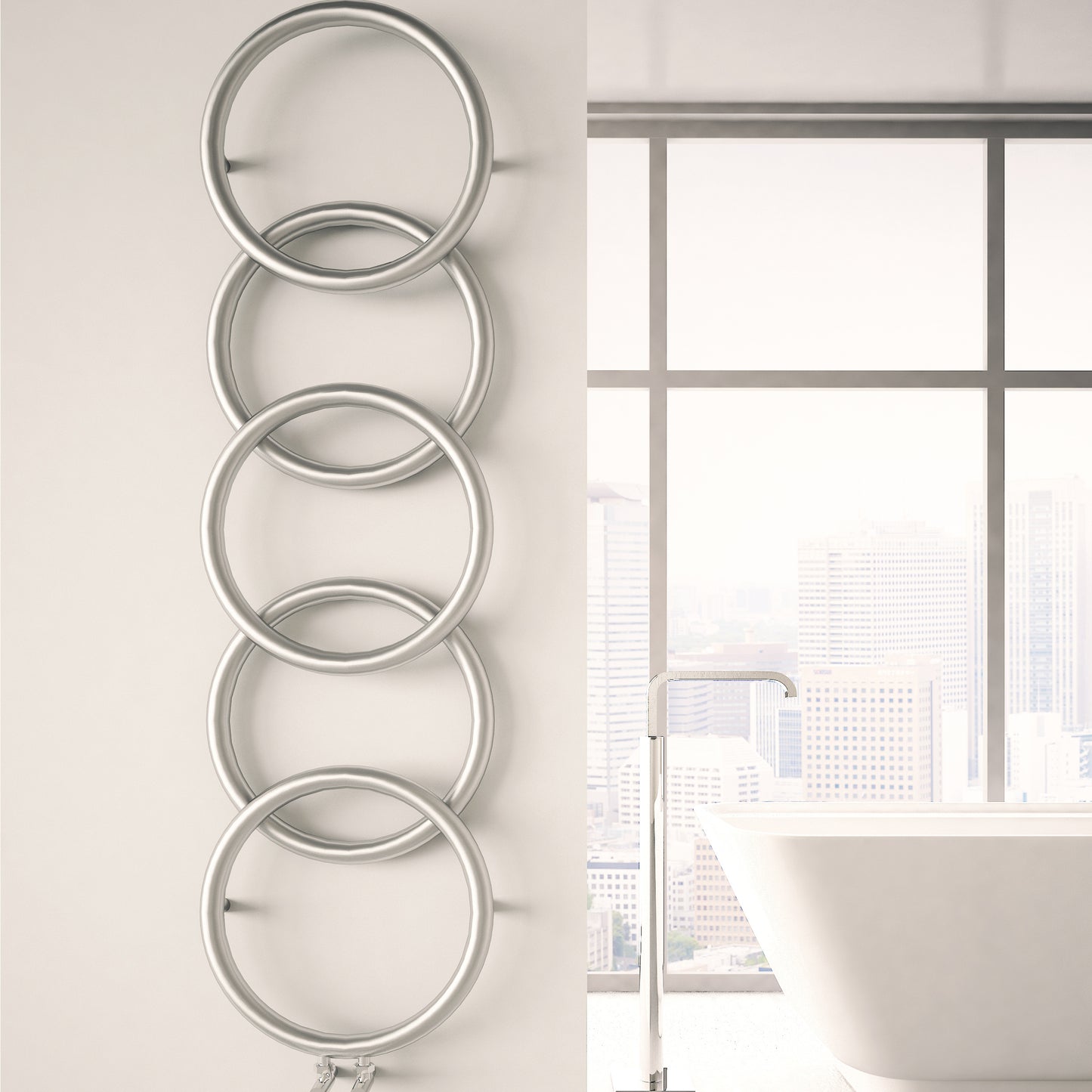 Halo Stainless Steel Heated Towel Rail - Various Colours + Sizes