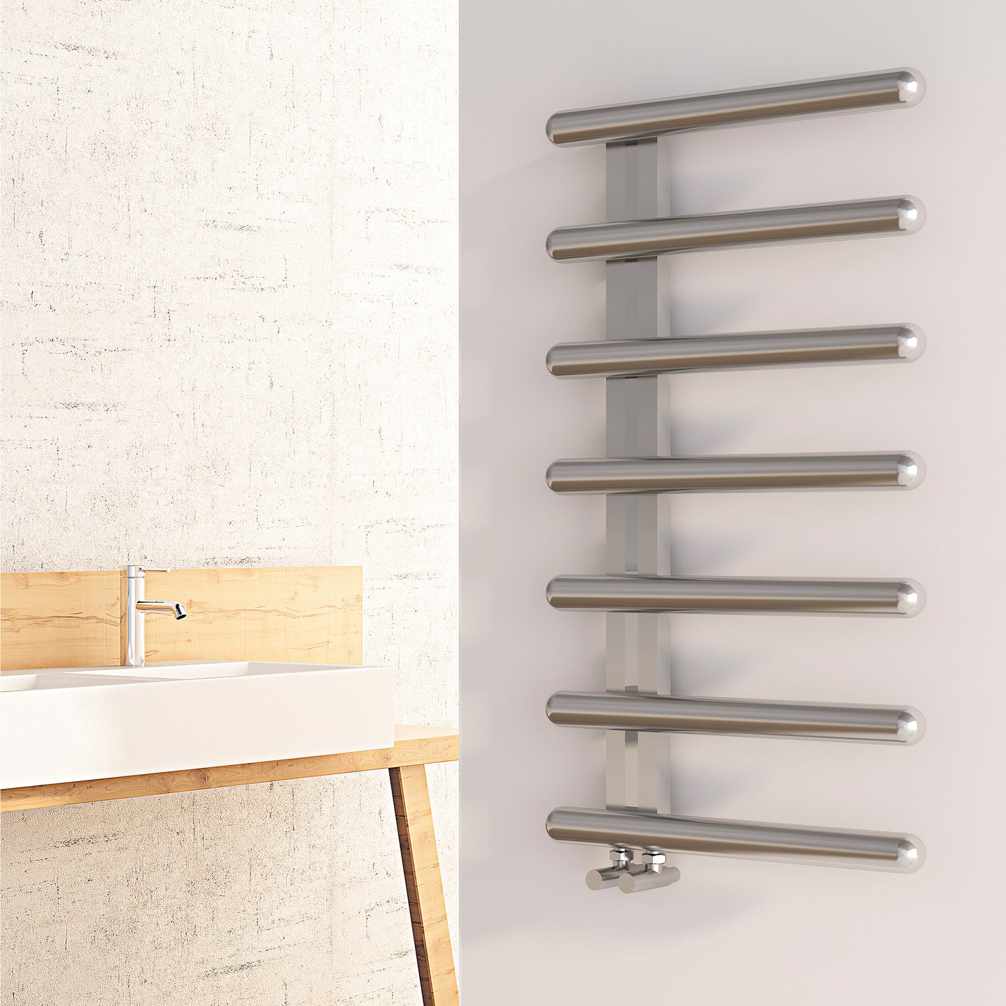 Ivor Stainless Steel Heated Towel Rail - Various Colours + Sizes