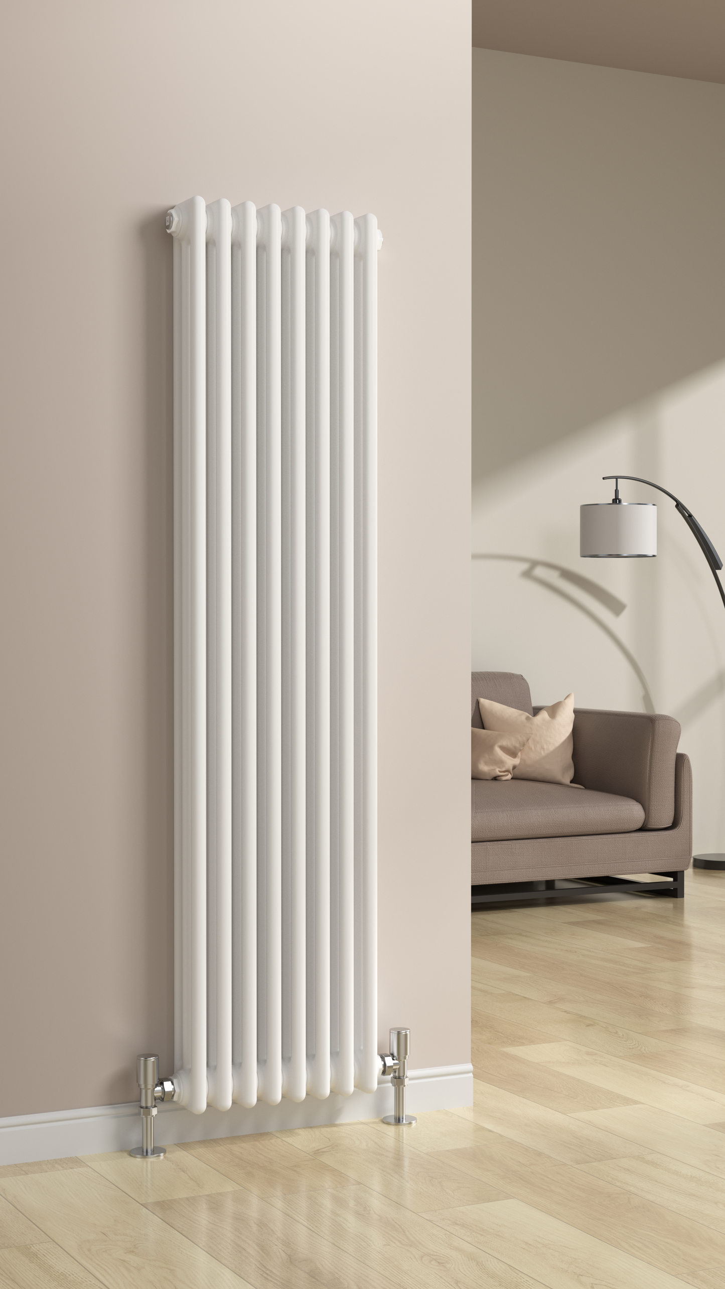 Kolom Vertical Two Column Radiator - Various Sizes - White