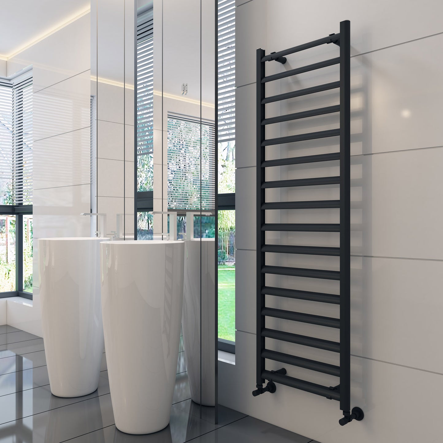 Lara L Aluminium Heated Towel Rail - Various Colours + Sizes