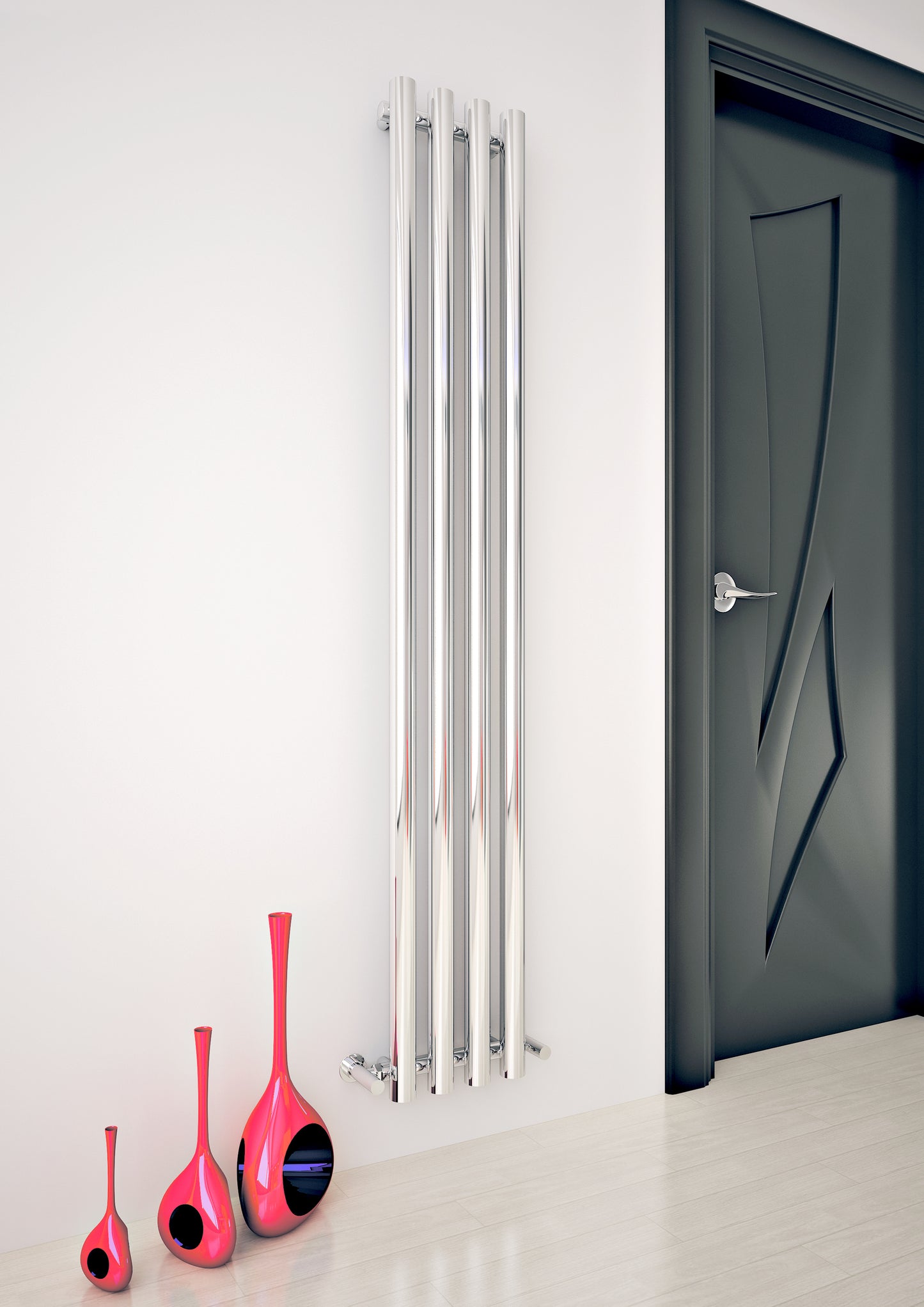 Mayra Vertical Radiator - 1800mm Tall - Various Sizes - Chrome