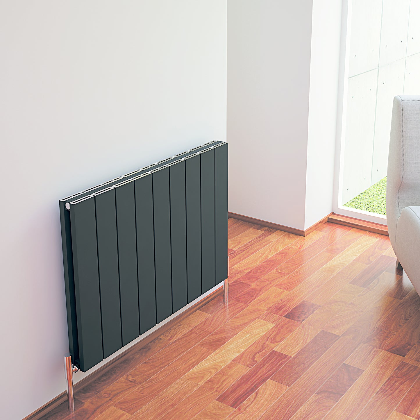 Nemo Horizontal Double Aluminium Radiator - 600mm Tall - Various Colours + Sizes