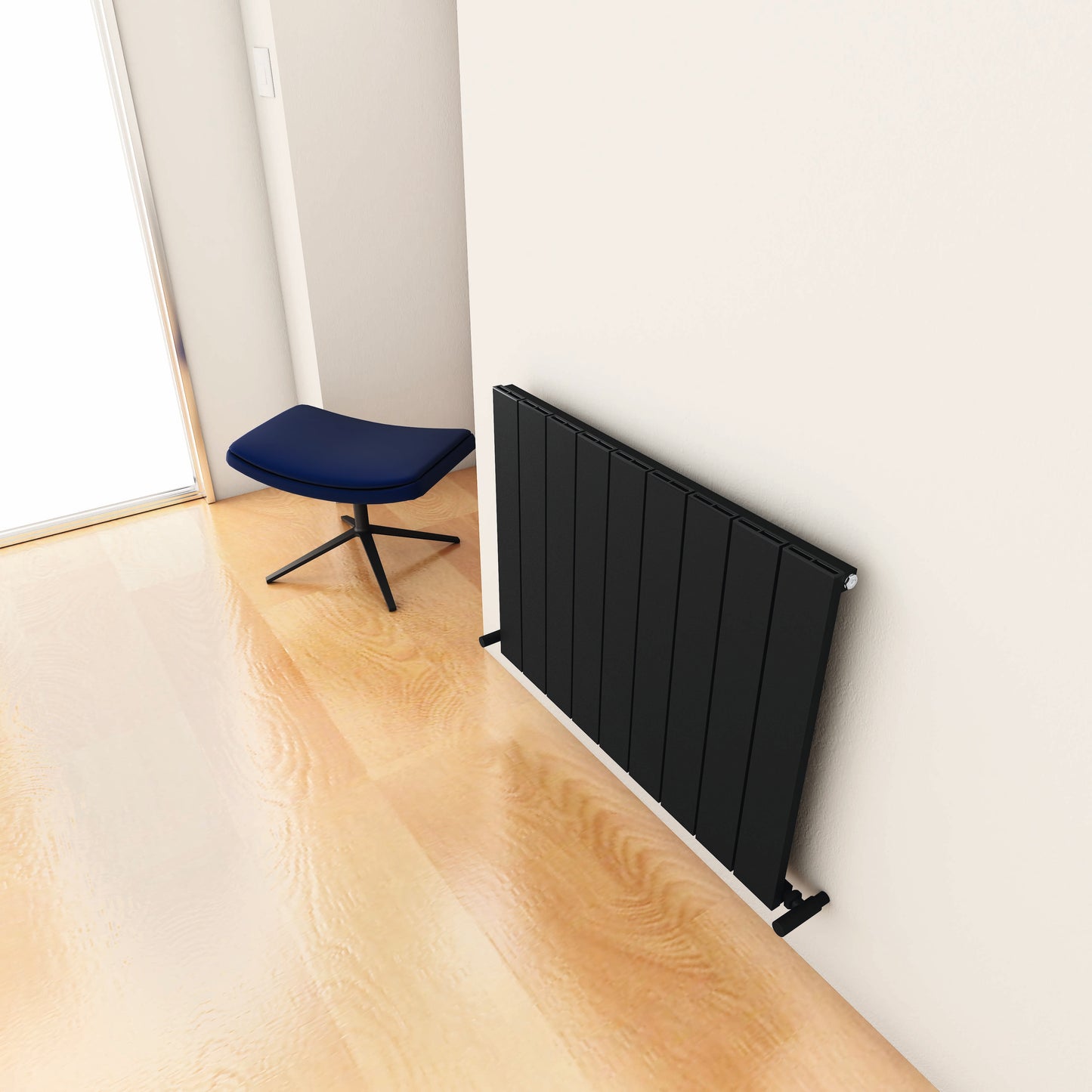 Nemo Horizontal Single Aluminium Radiator - 600mm Tall - Various Colours + Sizes