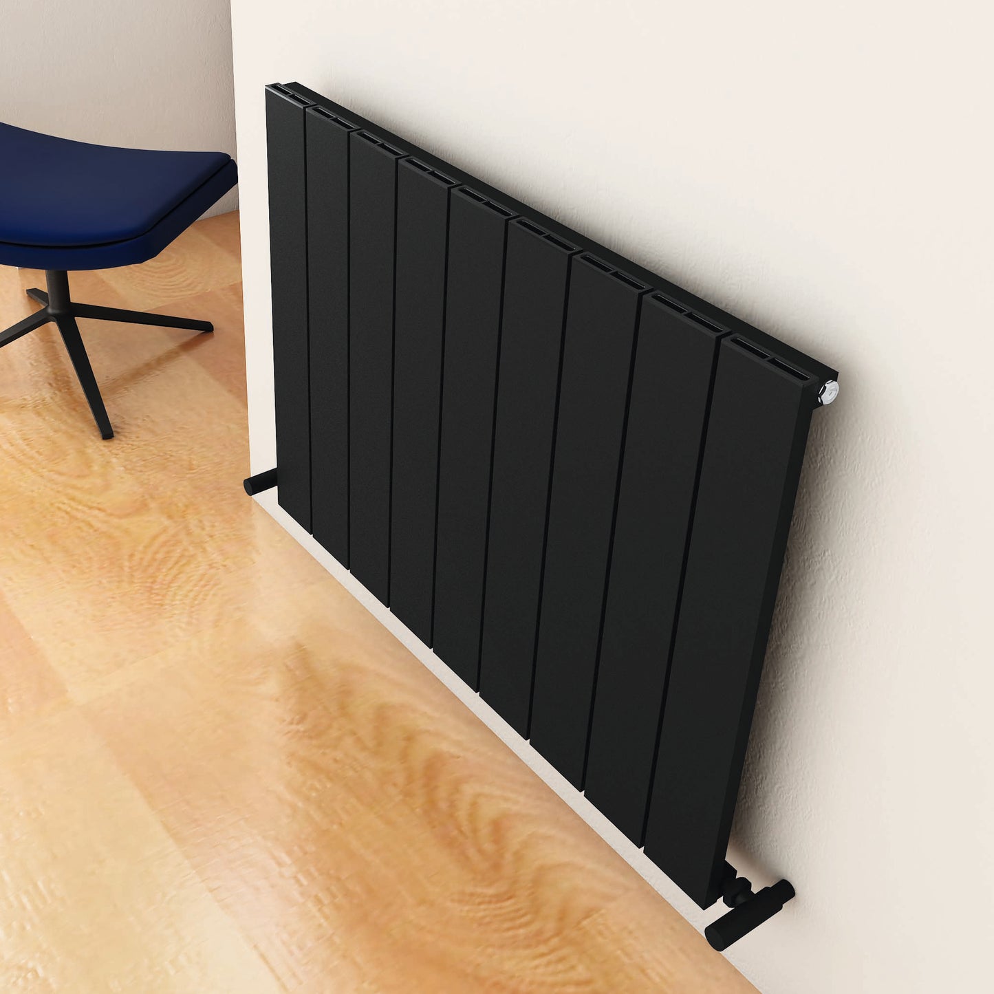 Nemo Horizontal Single Aluminium Radiator - 600mm Tall - Various Colours + Sizes
