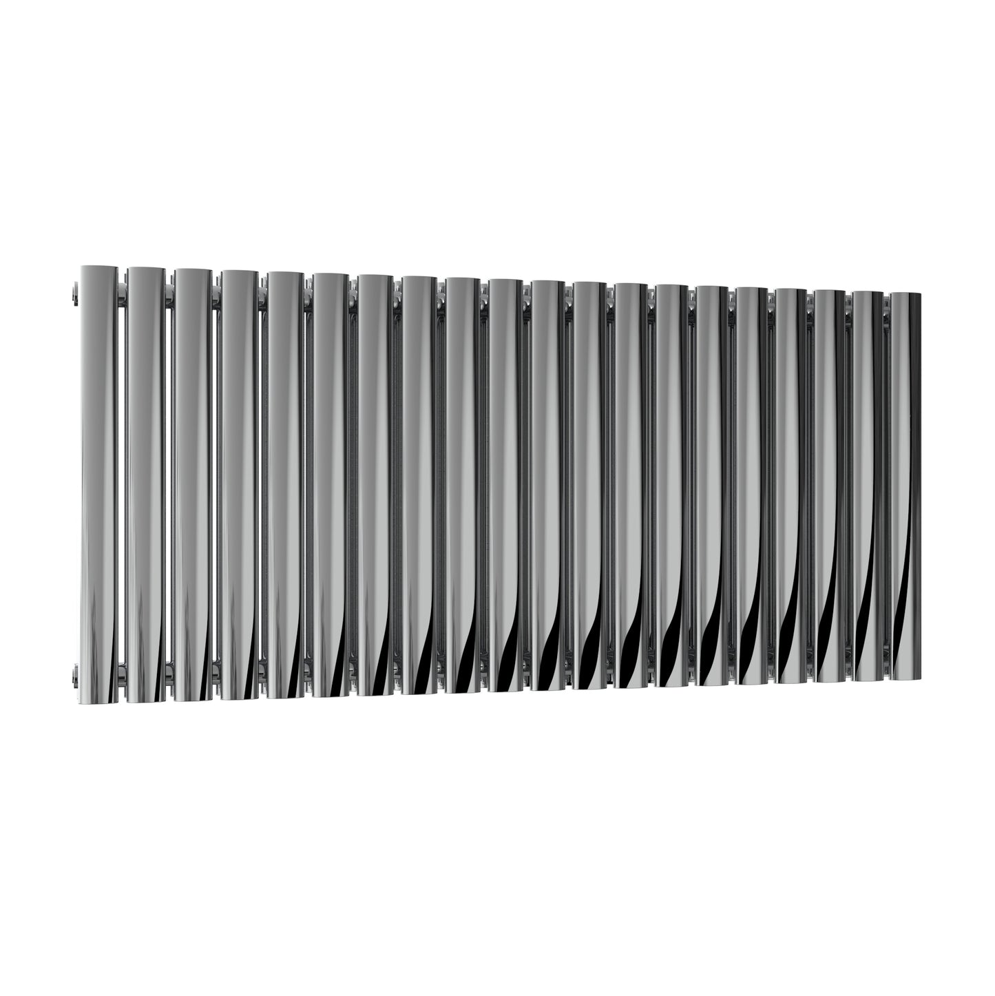 Nerox Horizontal Double Radiator - 600mm Tall - Polished Stainless Steel - Various Sizes