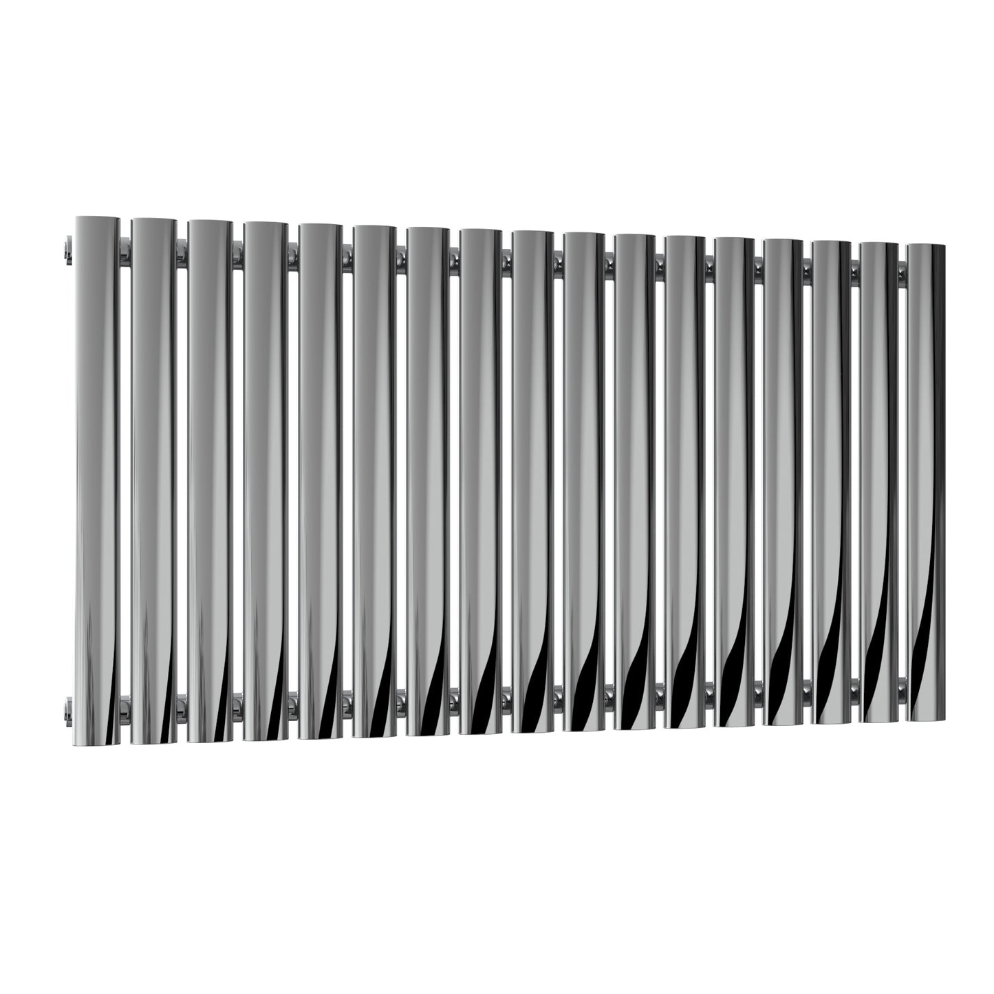 Nerox Horizontal Single Radiator - 600mm Tall - Polished Stainless Steel - Various Sizes