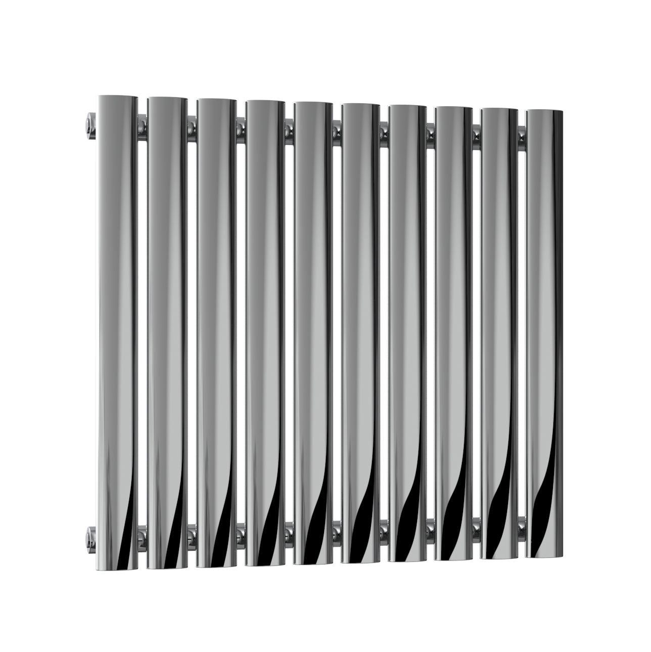 Nerox Horizontal Single Radiator - 600mm Tall - Polished Stainless Steel - Various Sizes