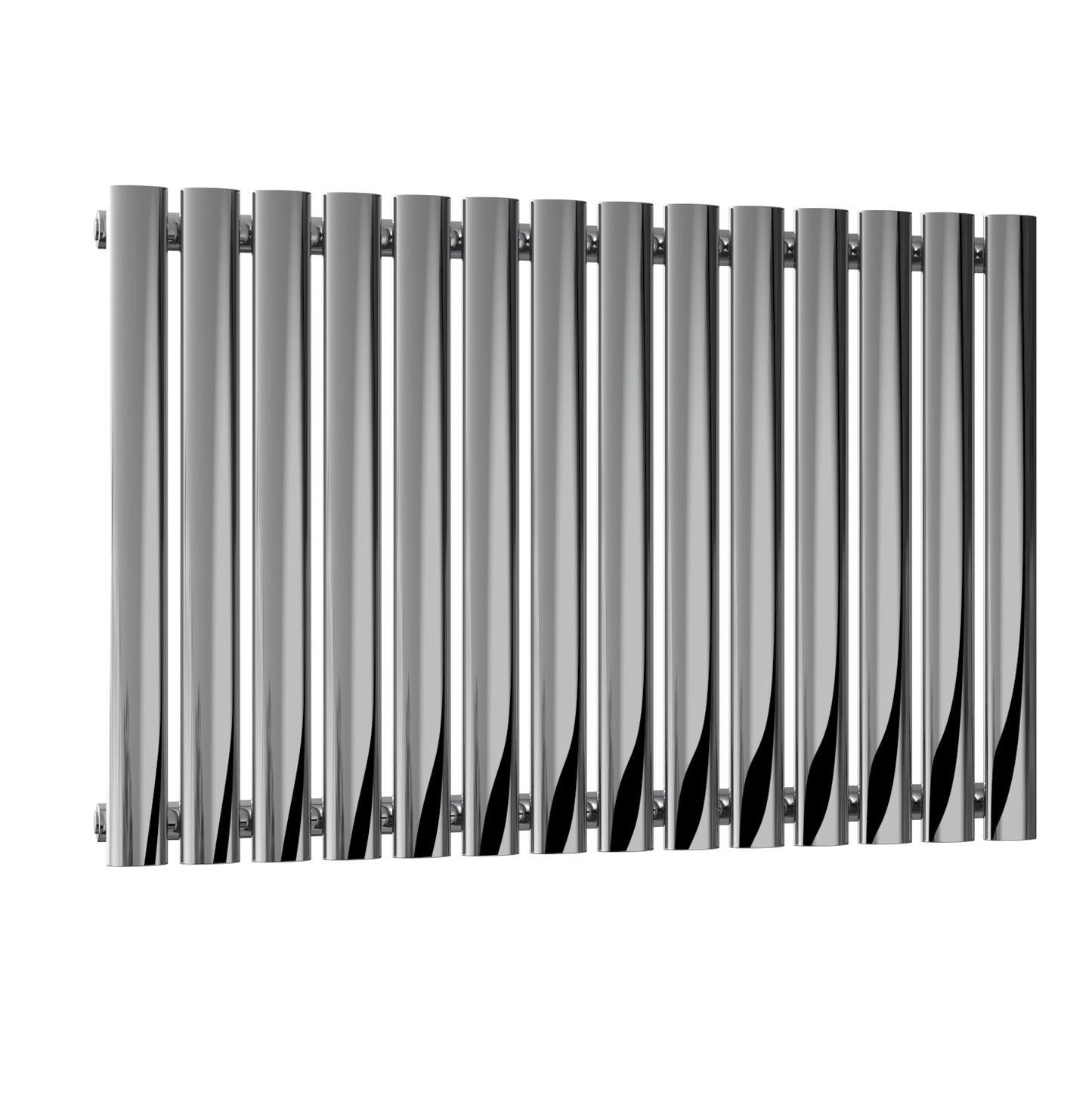 Nerox Horizontal Single Radiator - 600mm Tall - Polished Stainless Steel - Various Sizes