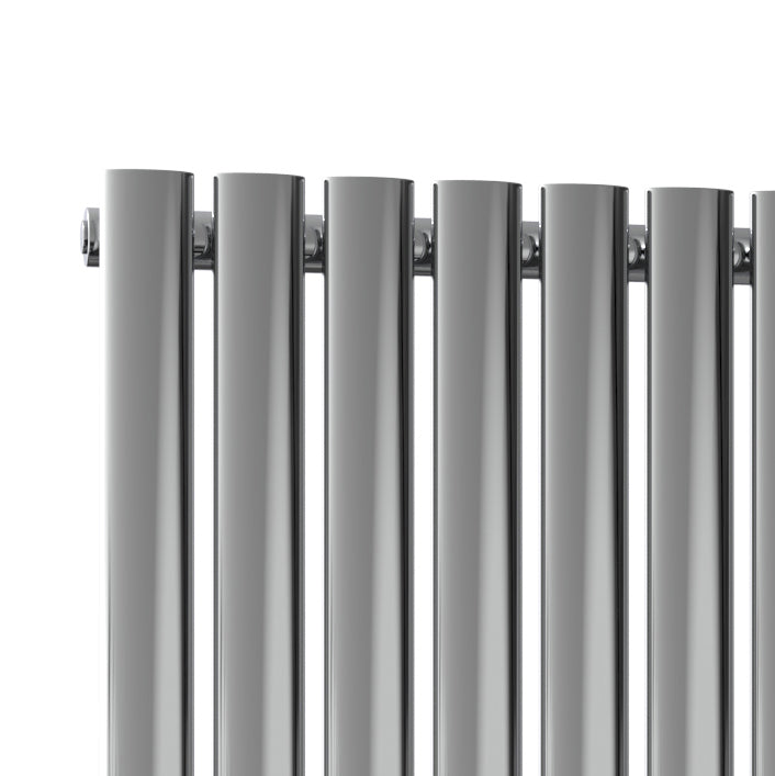 Nerox Horizontal Single Radiator - 600mm Tall - Polished Stainless Steel - Various Sizes