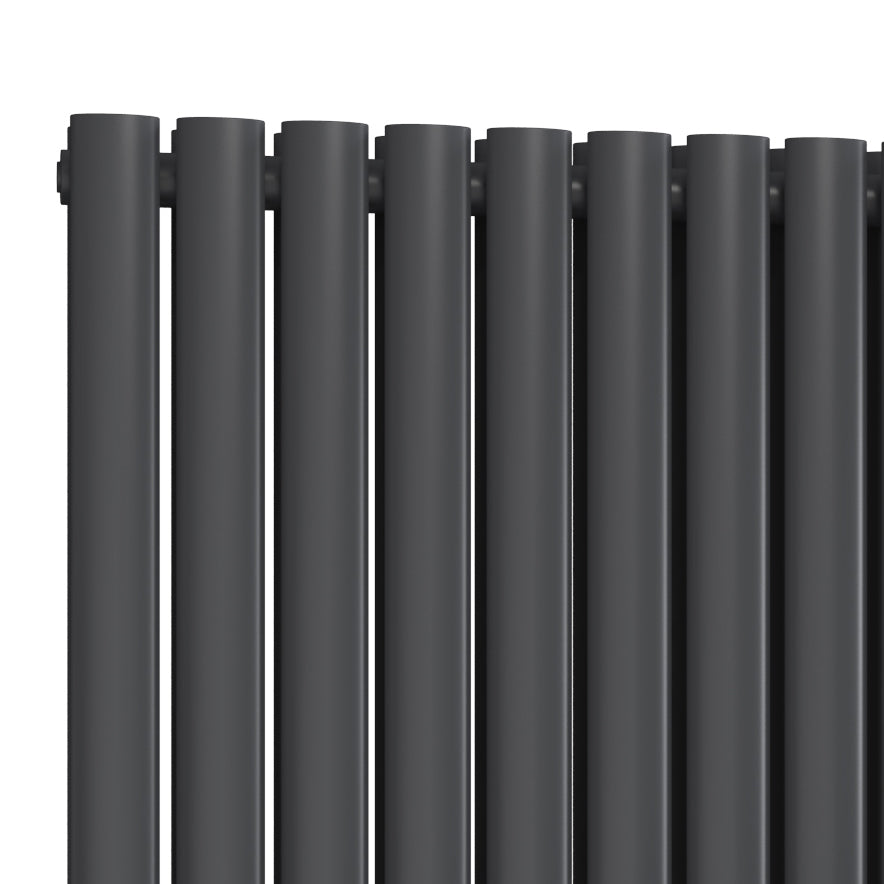Neval Horizontal Double Aluminium Radiator - 600mm Tall - Anthracite- Various Sizes
