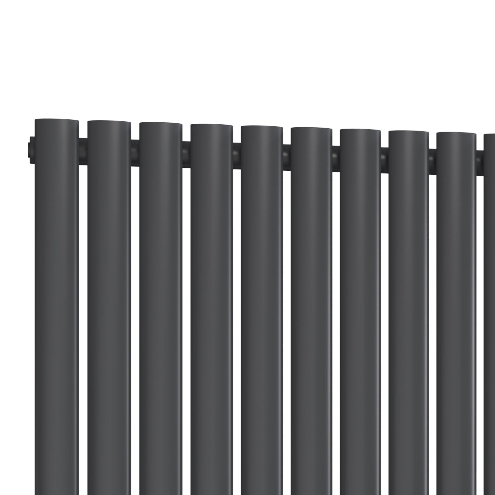 Neval Horizontal Single Aluminium Radiator - 600mm Tall - Anthracite - Various Sizes