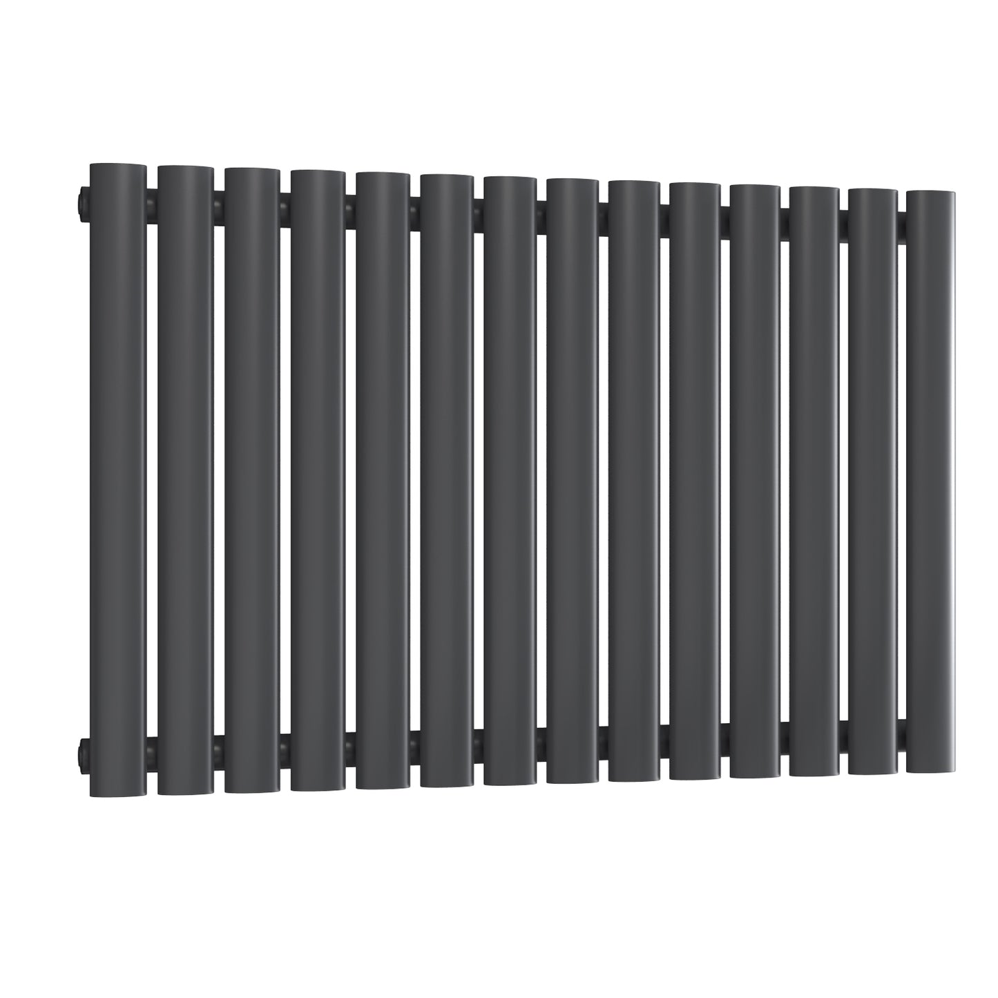 Neval Horizontal Single Aluminium Radiator - 600mm Tall - Anthracite - Various Sizes