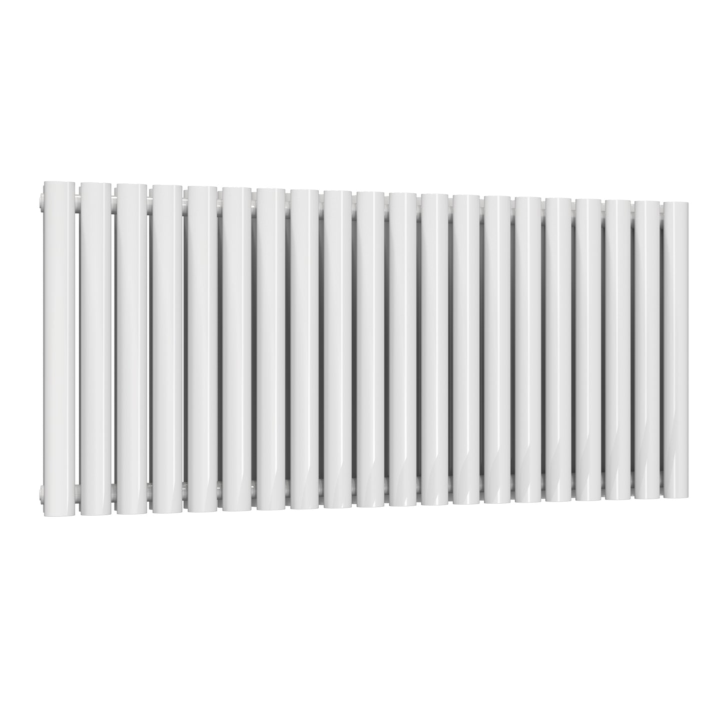 Neval Horizontal Double Aluminium Radiator - 600mm Tall - White - Various Sizes