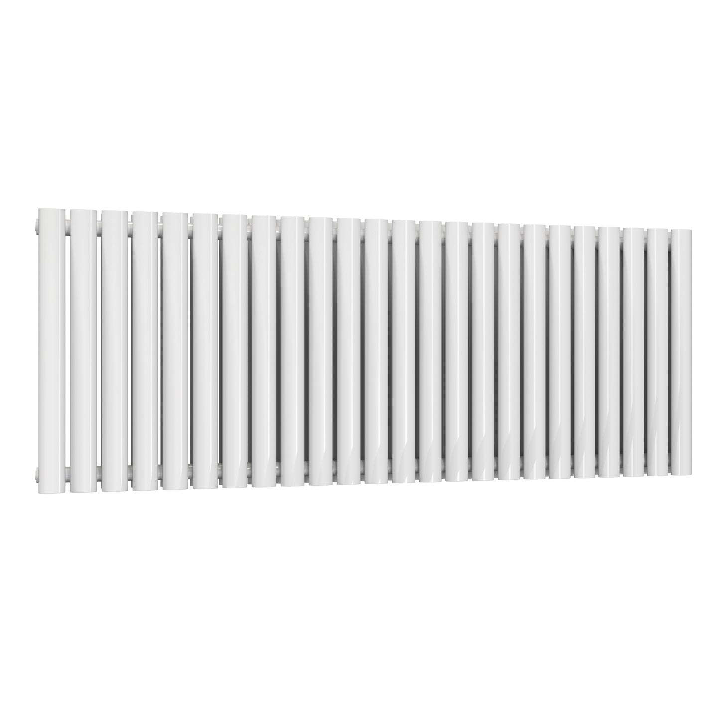 Neval Horizontal Double Aluminium Radiator - 600mm Tall - White - Various Sizes