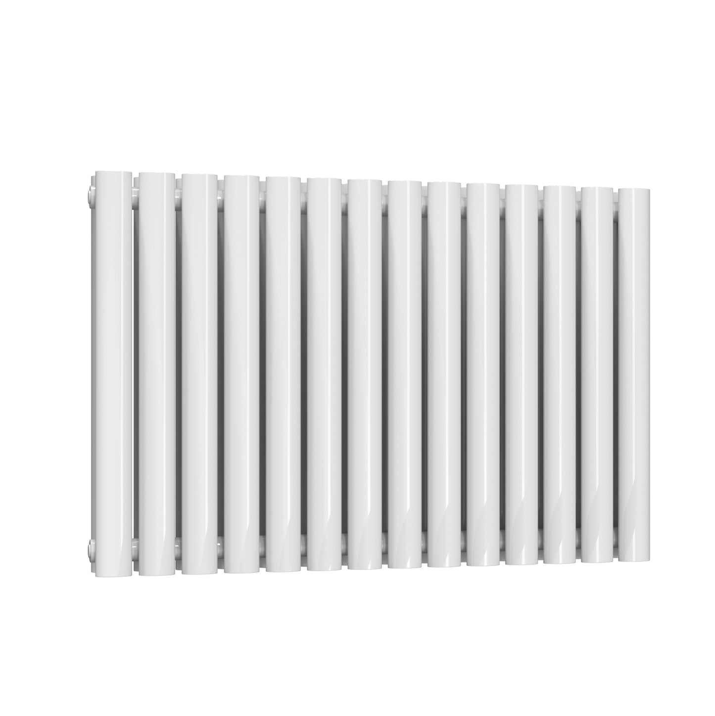 Neval Horizontal Double Aluminium Radiator - 600mm Tall - White - Various Sizes