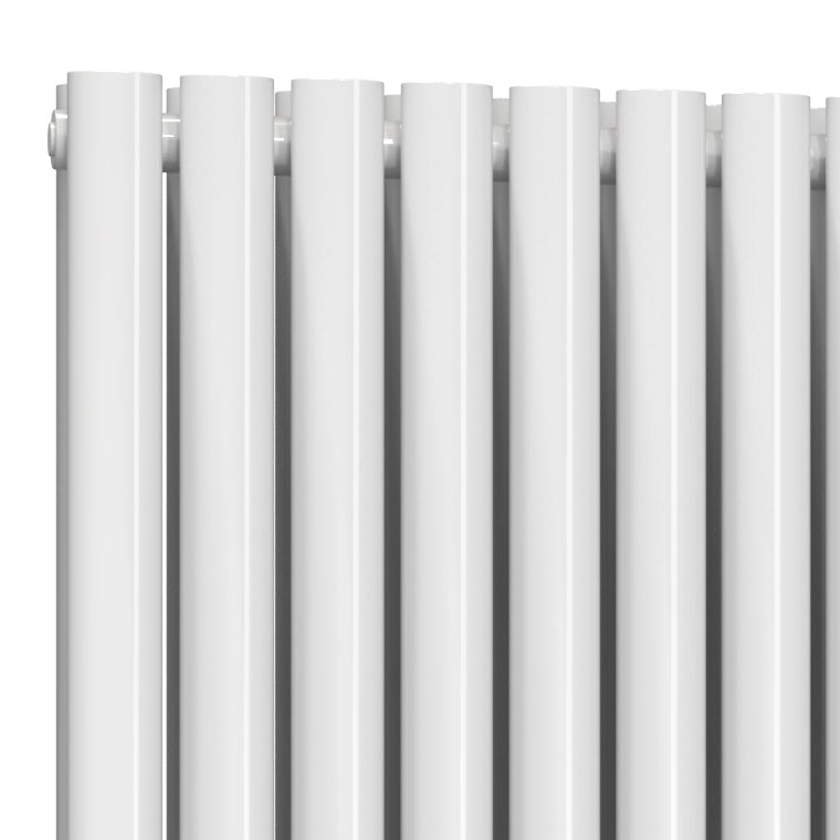 Neval Horizontal Double Aluminium Radiator - 600mm Tall - White