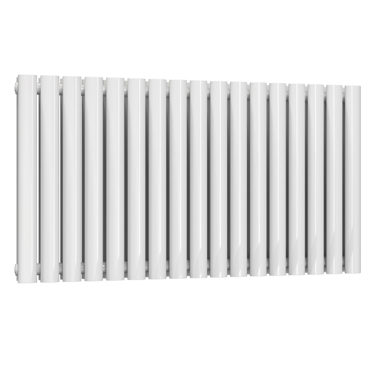 Neval Horizontal Double Aluminium Radiator - 600mm Tall - White - Various Sizes