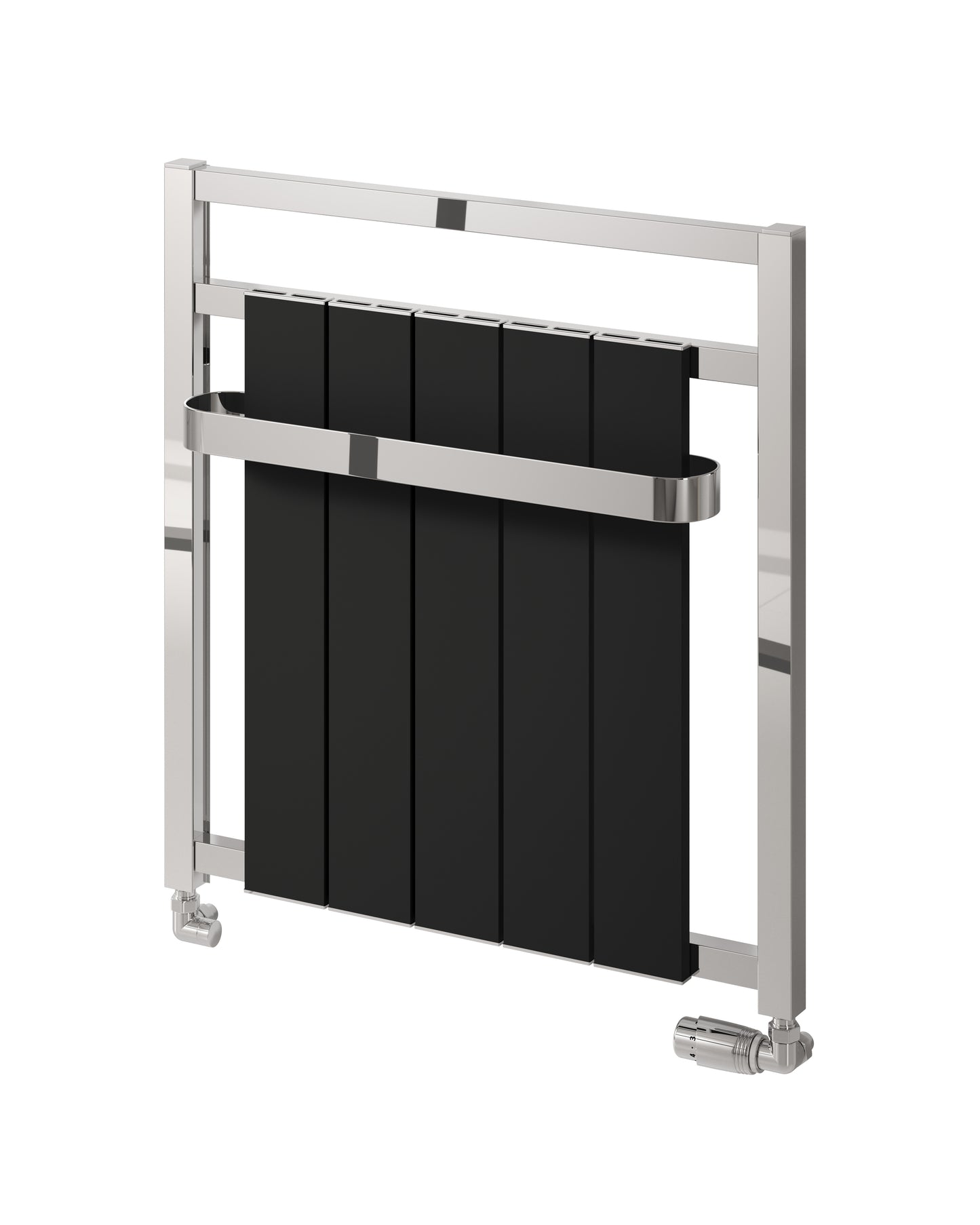 Newbury Aluminium Heated Towel Rail - 705mm x 675mm - Black & Chrome