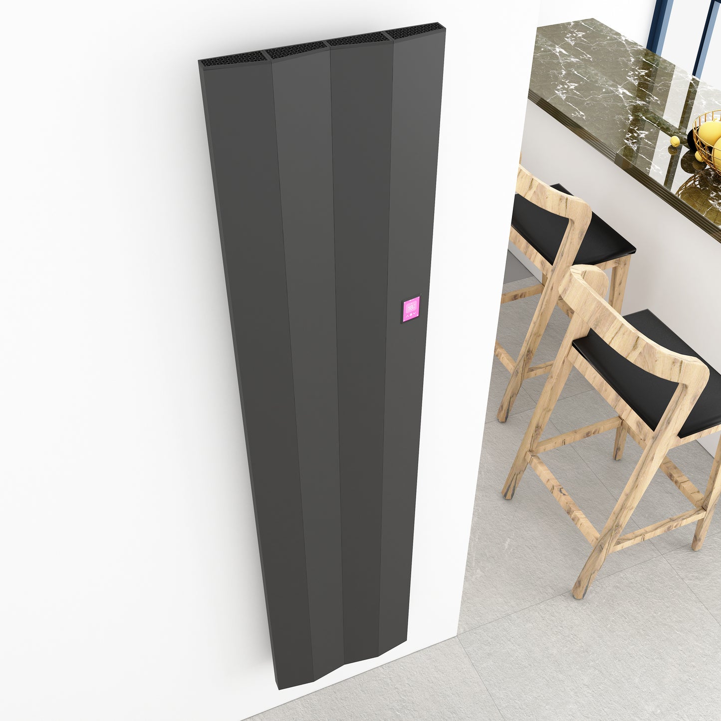 Notus V Electric Vertical Aluminium Radiator - 1800mm x 400mm - Various Colours