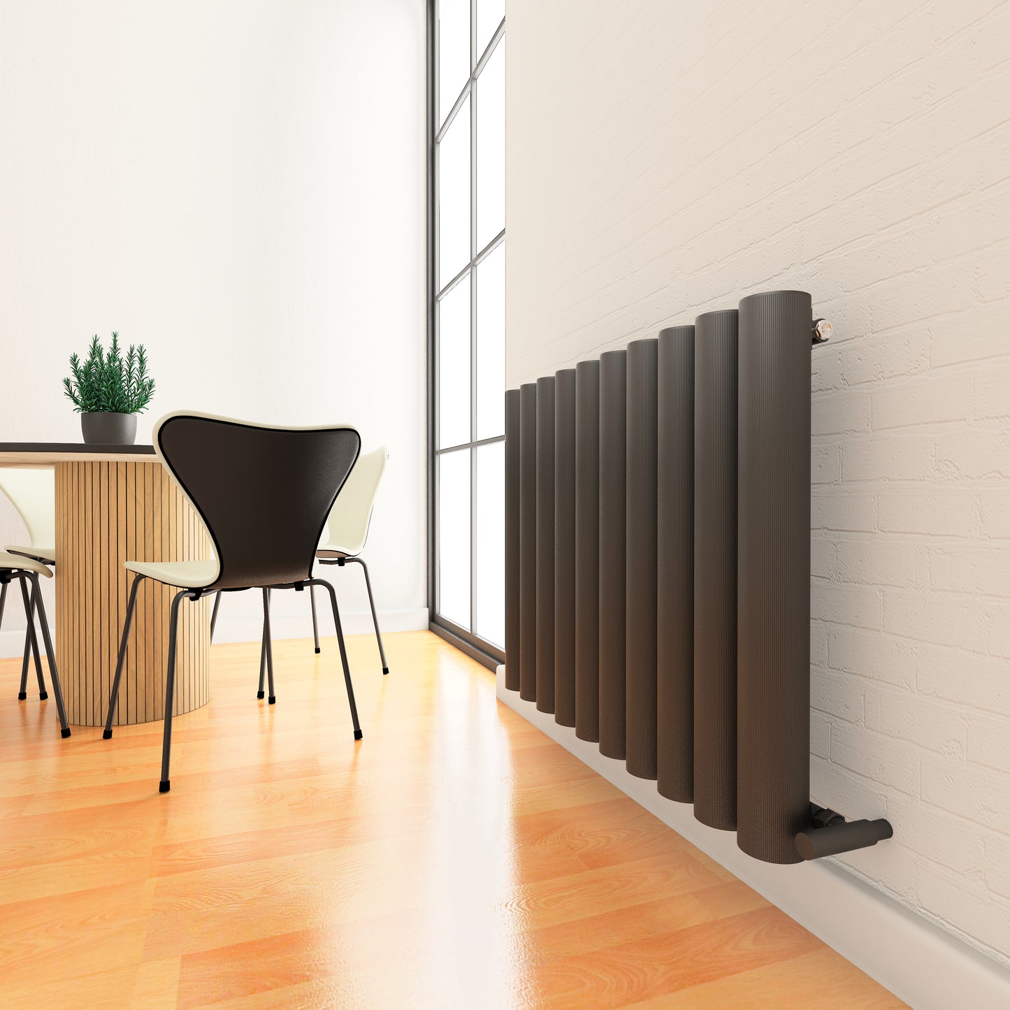 Otto Horizontal Aluminium Radiator - 600mm Tall - Various Colours + Sizes