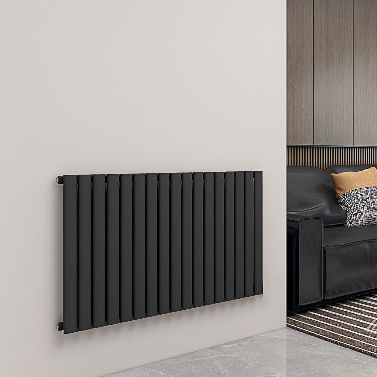 Ovale Horizontal Single Column Radiator - Various Sizes - Anthracite