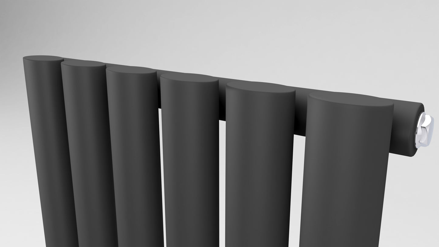 Ovale Vertical Single Column Radiator - Various Sizes - Anthracite