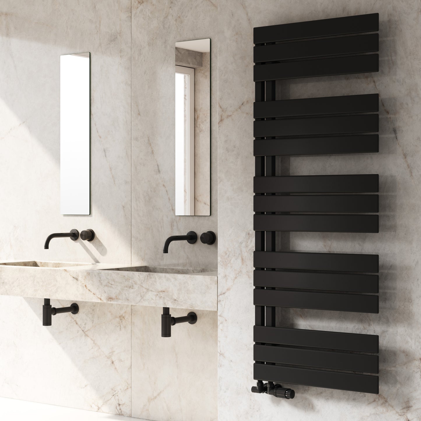 Pettino Heated Towel Rail - Black - Various Sizes