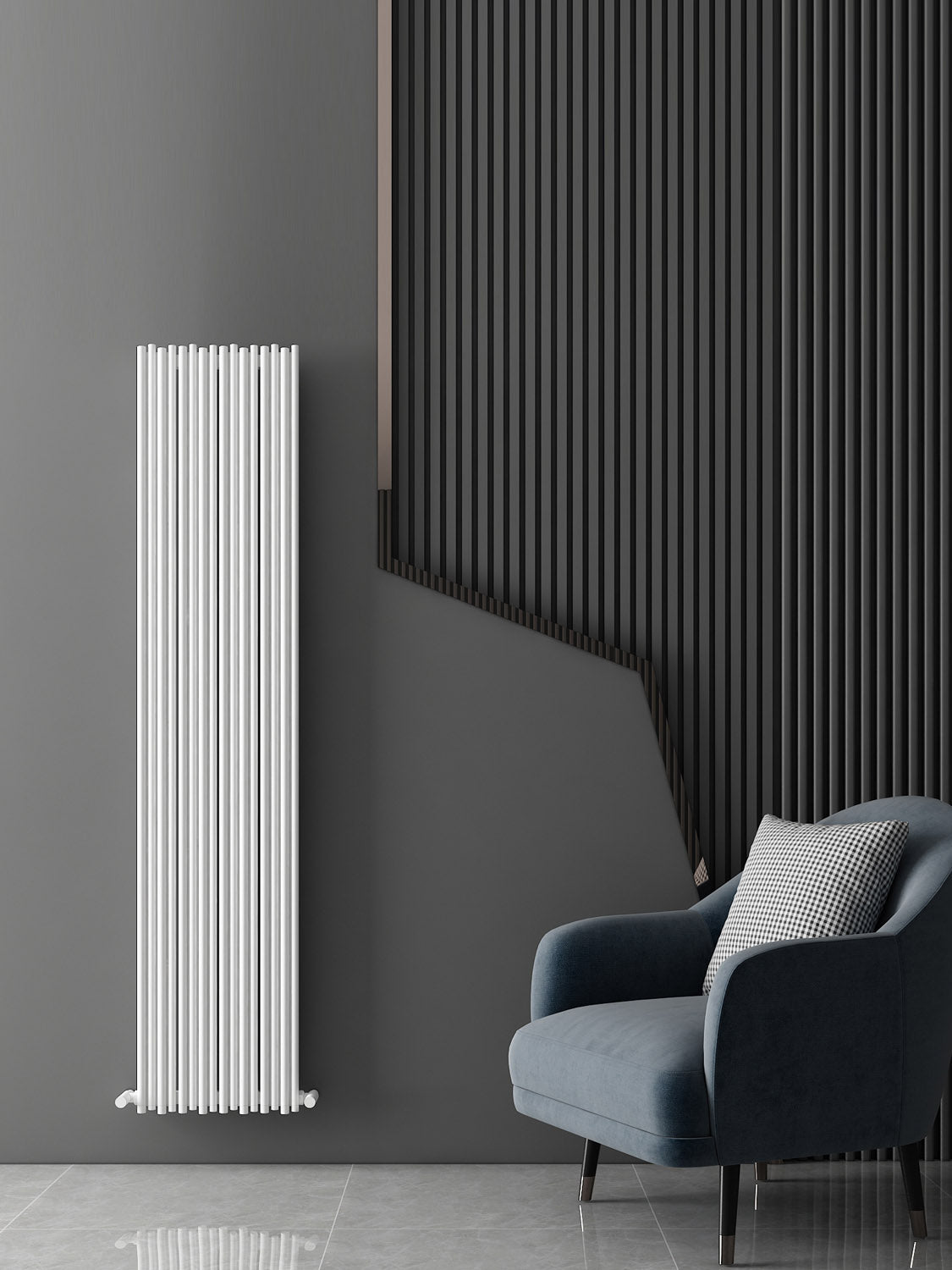 Pipette Vertical Aluminium Radiator - 1800mm Tall - Various Colours + Sizes