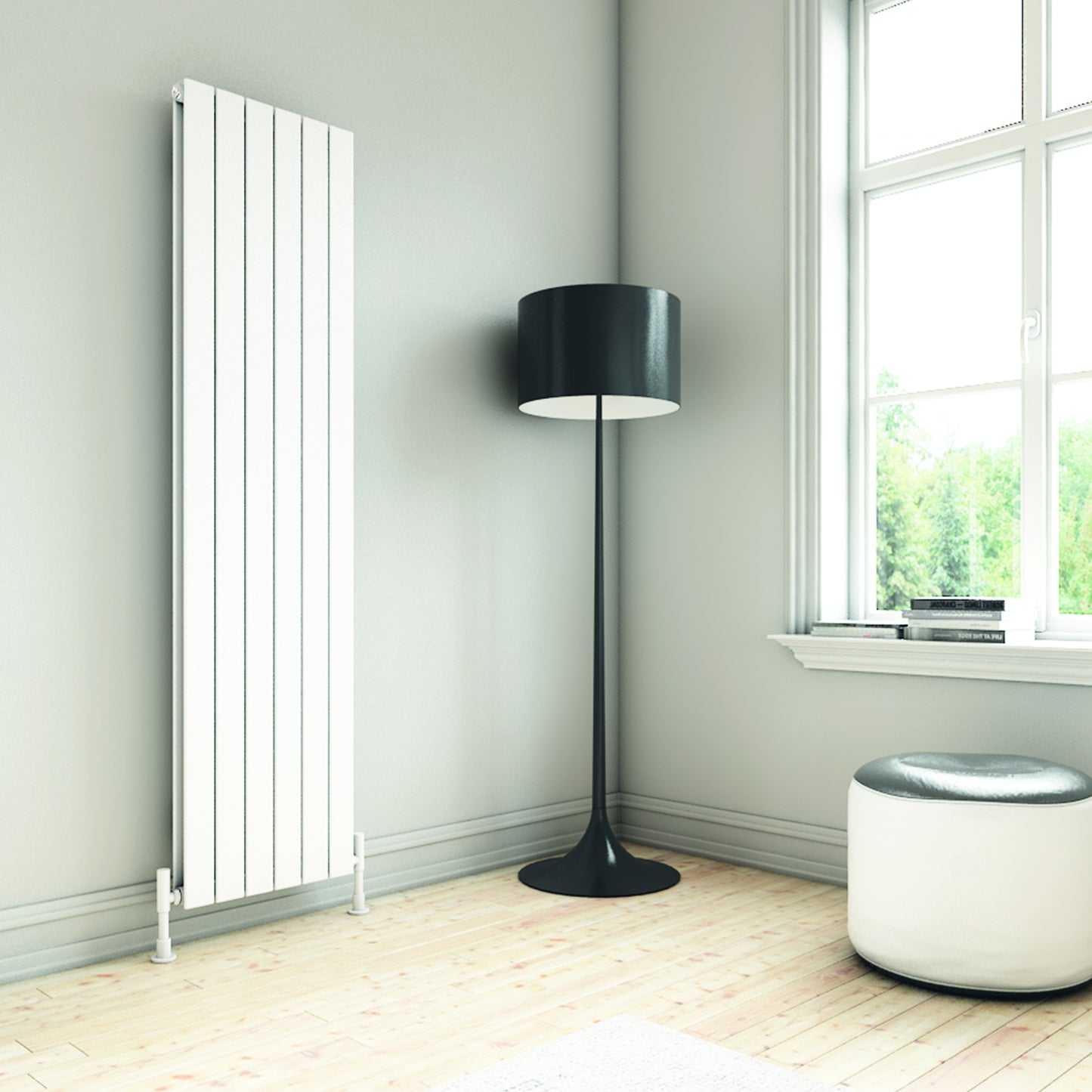 Plata Vertical Double Aluminium Radiator - 1800mm Tall - Various Colours + Sizes
