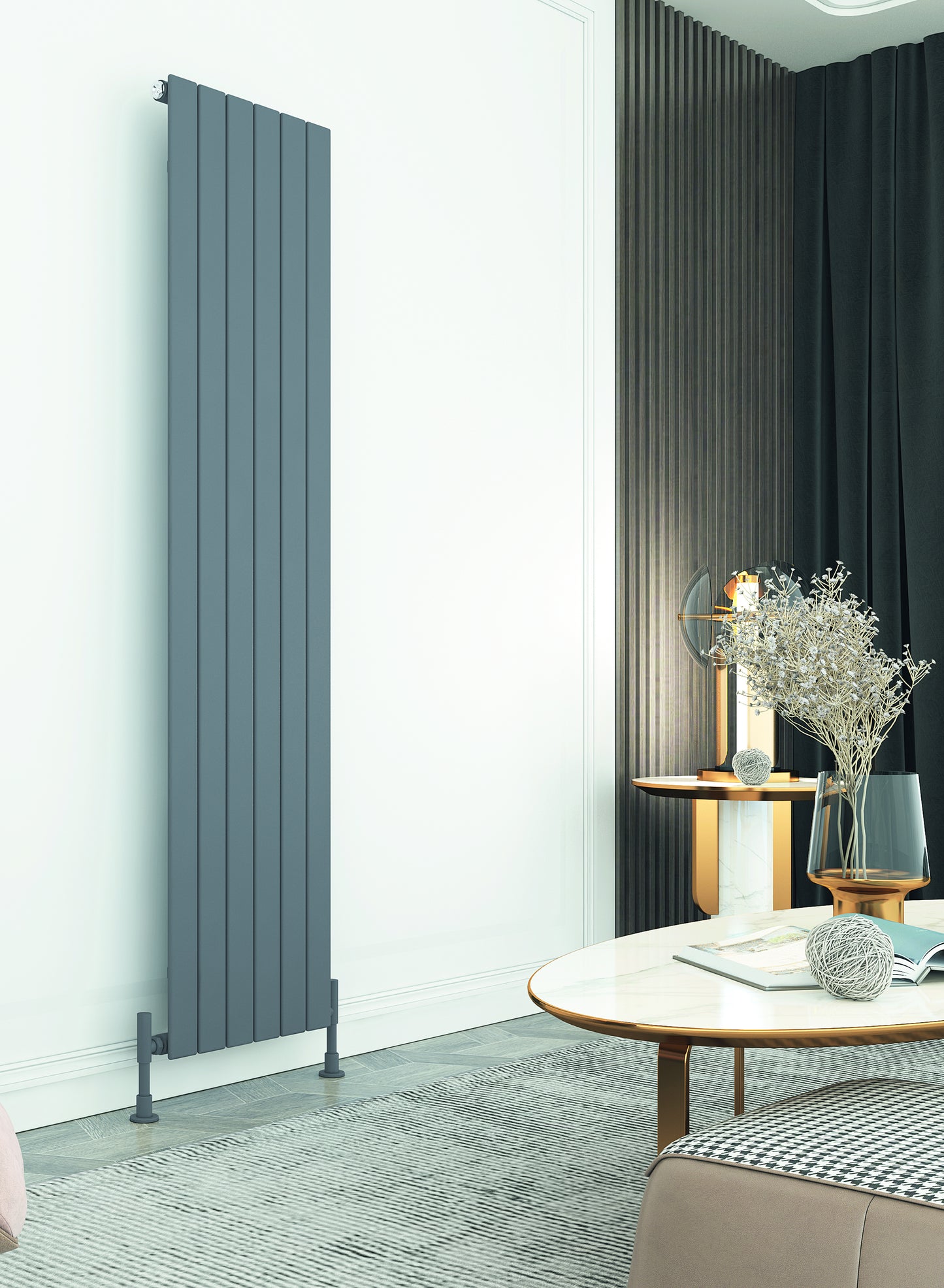 Plata Vertical Single Aluminium Radiator - 1800mm Tall - Various Colours + Sizes