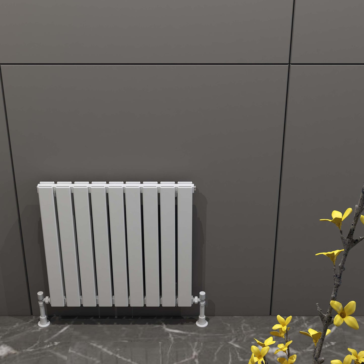 Plata Horizontal Double Aluminium Radiator - 600mm Tall - Various Colours + Sizes