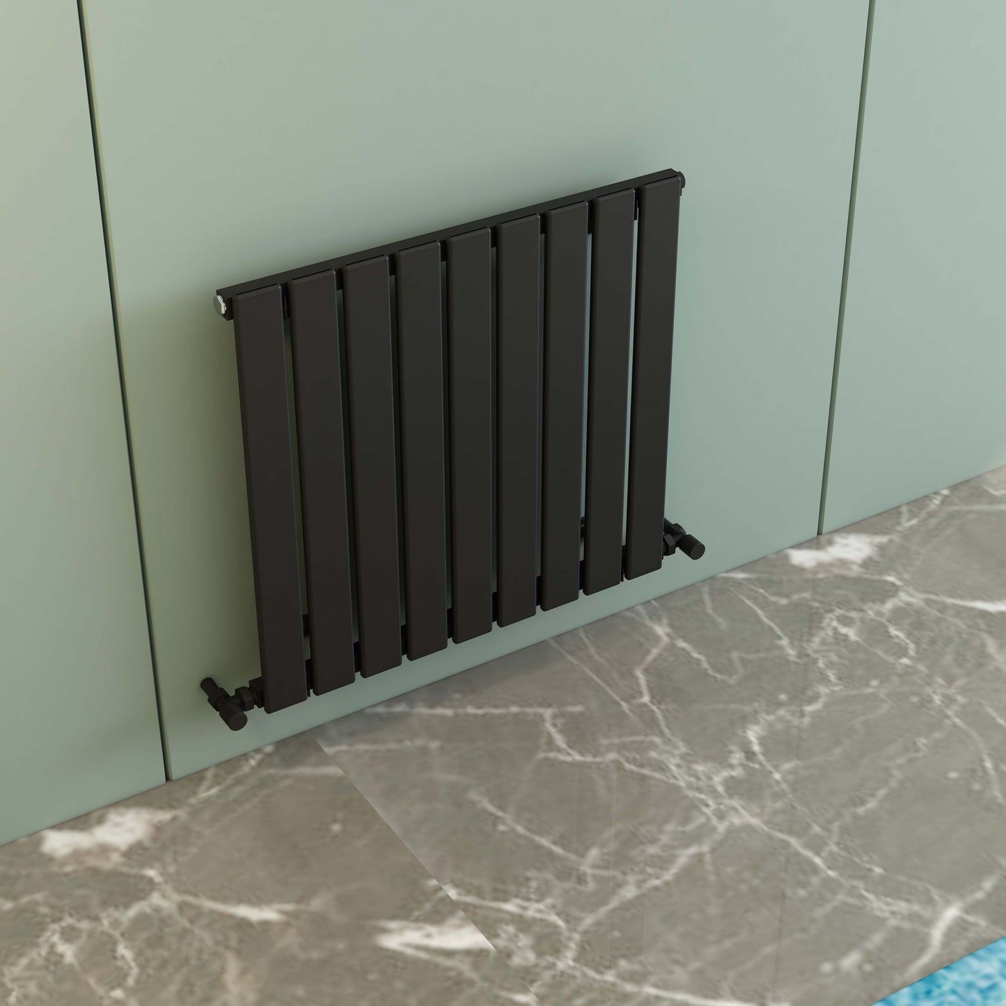Plata Horizontal Single Aluminium Radiator - 600mm Tall - Various Colours + Sizes