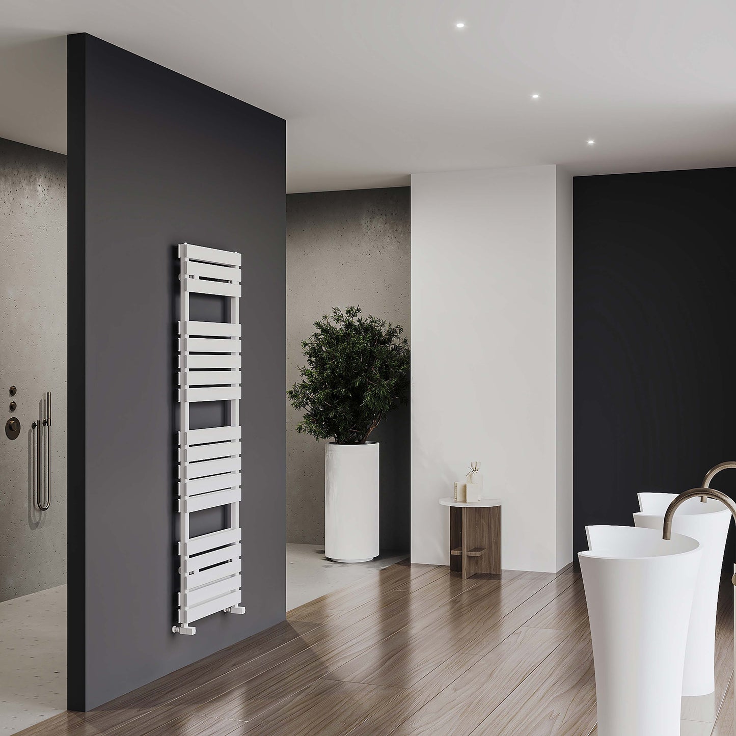 Plata Bath Double Aluminium Heated Towel Rail - Various Colours + Sizes