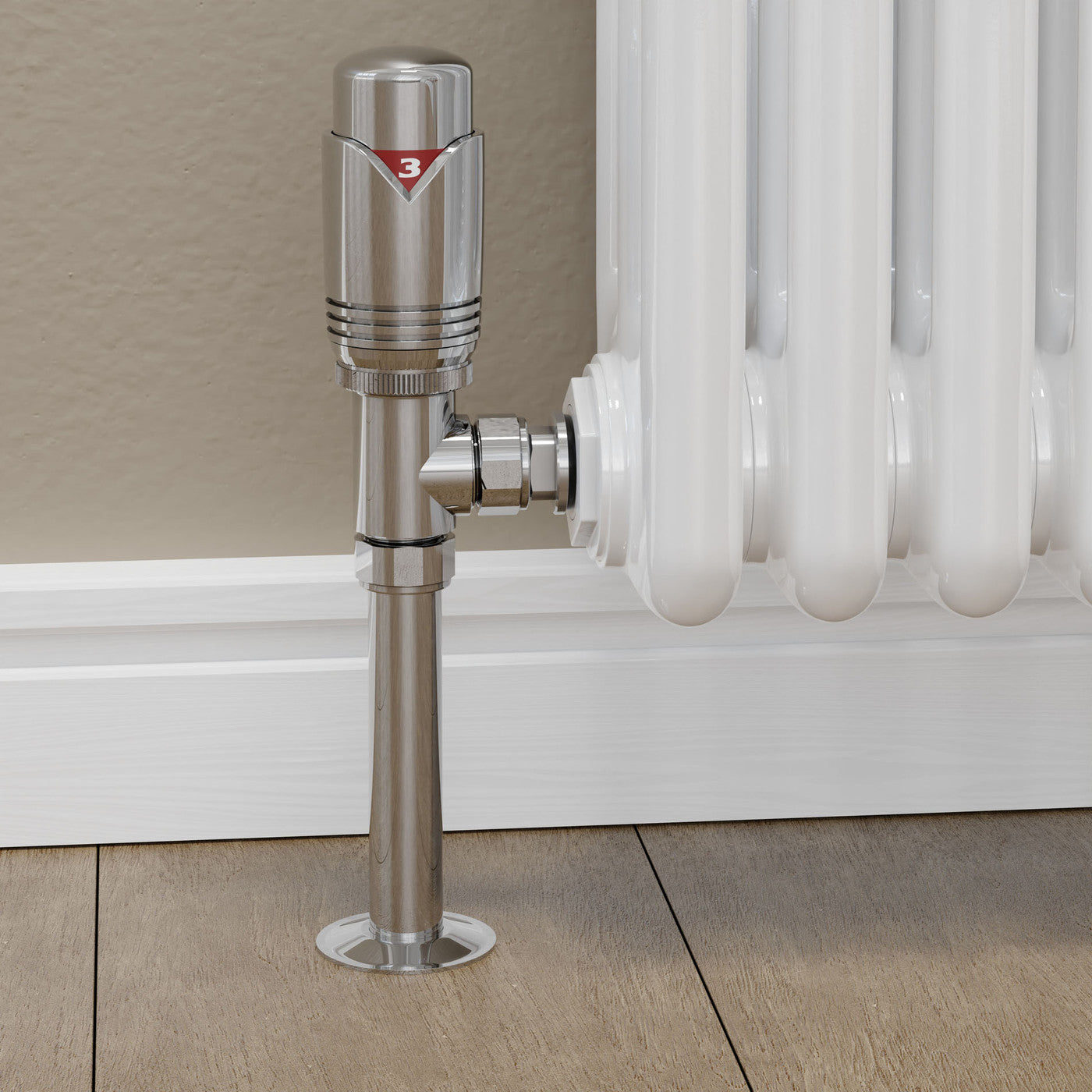 Realm Thermostatic Radiator Valve Angled - Chrome