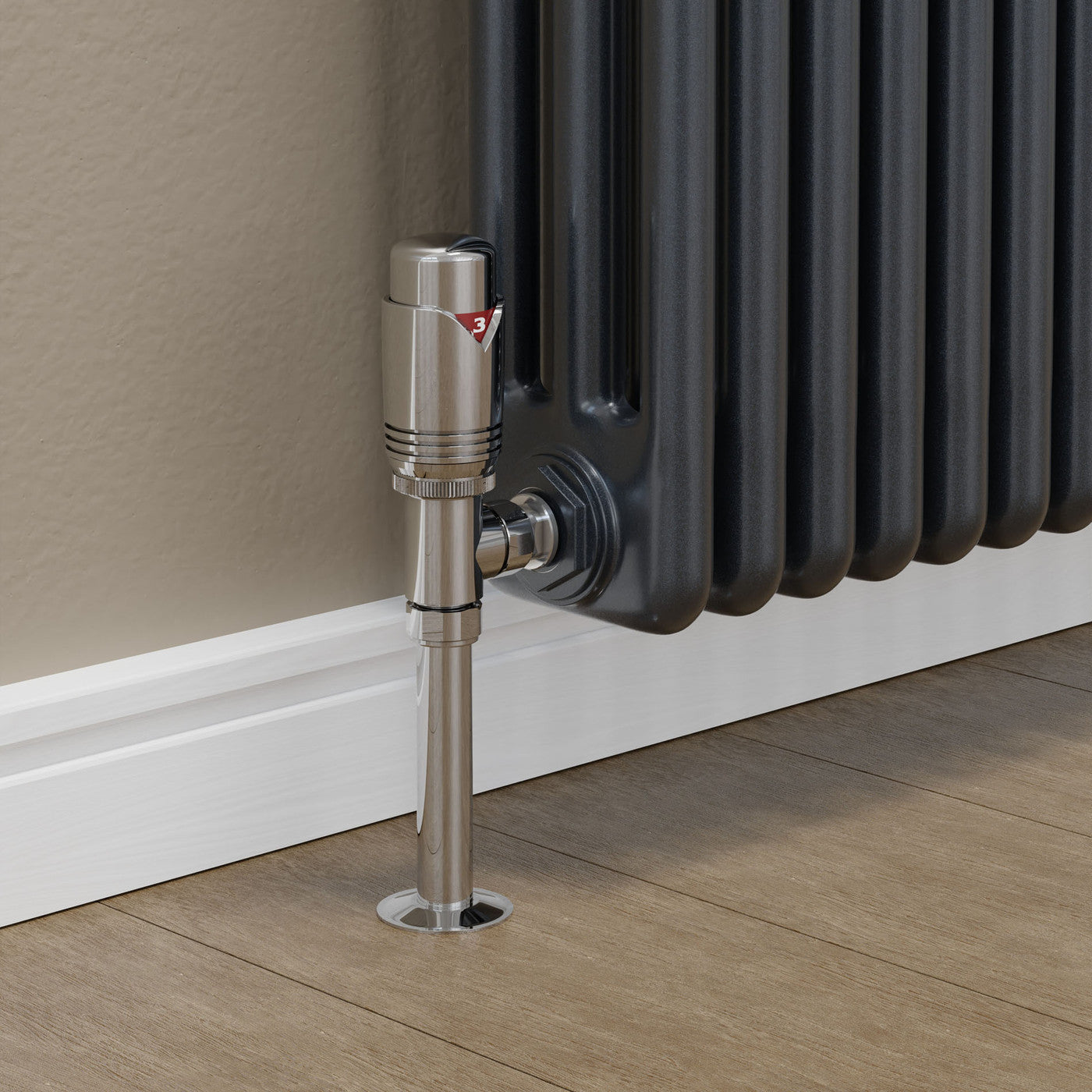 Realm Thermostatic Radiator Valve Angled - Chrome